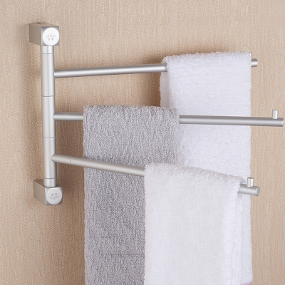 180 degree rotary aluminum towel rack, towel bar bathroom towel rack [BathroomHardware-184|]
