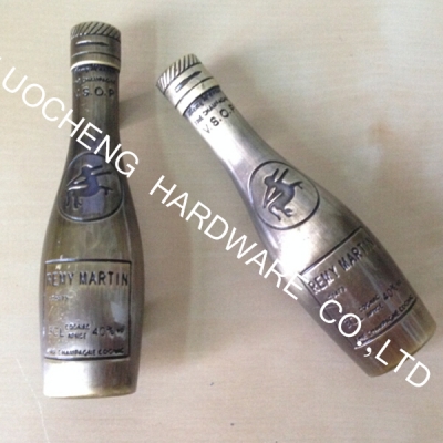 50PCS/ LOT Hole to Hole 64mm Antique Style Remy Martin bottle shape cabinet handle antique furniture hardware knob