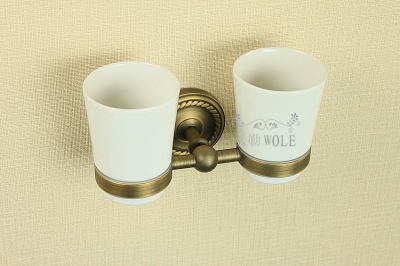 Bathroom Accessories Antique Solid Brass The Tumbler European Cup Holder With Cup
