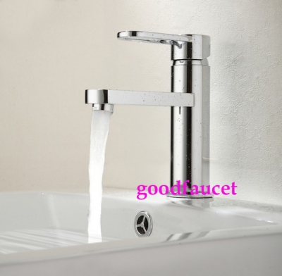 Brand NEW Bathroom Basin Faucet Deck Mounted Vanity Brass Sink Mixer Hot And Cold Water Tap Round Style Chrome [Chrome Faucet-1436|]