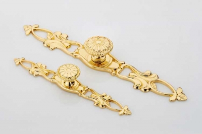 Gold plated LUXURY Zinc alloy cabinet handle drawer pull L=155mm