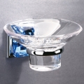 Modern Blue Crystal Bothroom hardware High top quality Copper Metal Soap dish Free shipping