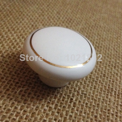 White Solid Ceramic Cabinet Knobs Cabinet Cupboard Closet Dresser Knobs Handles Pulls Knobs Kitchen Bedroom Circle Pattern [Cabinethandles-141|]