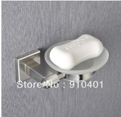 Wholesale And Retail Promotion Brushed Nickel Bathroom Solid Brass Wall Mounted Soap Dish Holder + Ceramic Dish [Soap Dispenser Soap Dish-4254|]
