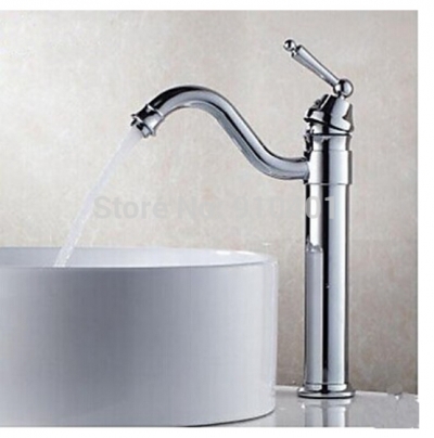Wholesale And Retail Promotion Chrome Brass Bathroom Basin Faucet Vanity Sink Mixer Tap Swivel Spout Deck Mount [Chrome Faucet-1751|]
