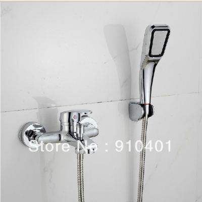 Wholesale And Retail Promotion Chrome Finish Solid Brass Bathroom Tub Faucet With High Pressure Hand Shower [Chrome Shower-2343|]