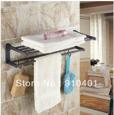 Wholesale And Retail Promotion Fashion Oil Rubbed Bronze Bathroom Wall Mounted Towel Rack Holder Foldable Shelf