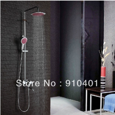 Wholesale And Retail Promotion Luxury 8" Rain Shower Faucet Set Bathtub Shower Mixer Tap Red Color Shower Head [Chrome Shower-2264|]