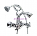 Wholesale And Retail Promotion Luxury Chrome Brass Bathroom Shower Set Bathtub Faucet Wall Mounted Dual Handles