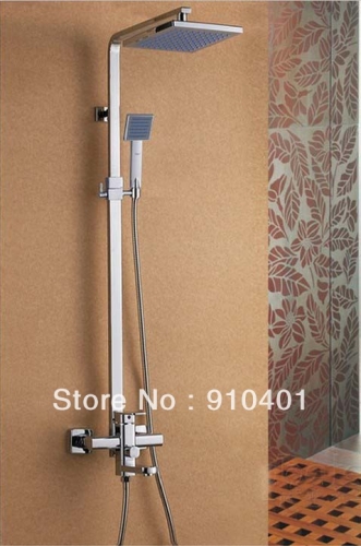 Wholesale And Retail Promotion Luxury Wall Mounted 8" Rain Square Bathroom Shower Faucet Set Bathtub Mixer Tap