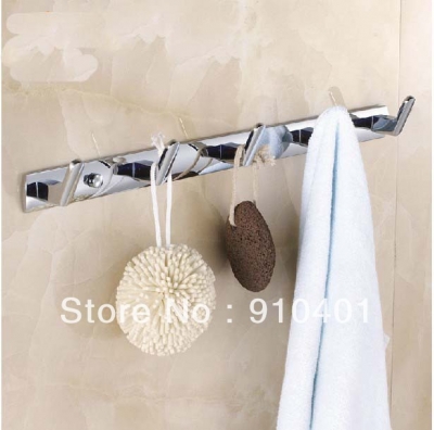 Wholesale And Retail Promotion Luxury Wall Mounted Bathroom Towel Clothes Hat Hook Hangers Shower 5 Pegs Chrome [Floor Drain & Pop up Drain-2623|]