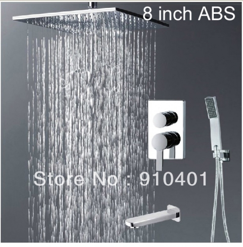 Wholesale And Retail Promotion Luxury Wall Mounted Chrome Rain Shower Faucet Set Bathtub Mixer Tap Hand Shower