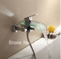 Wholesale And Retail Promotion Luxury Wall Mounted Waterfall Bathroom Tub Faucet Single Handle Sink Mixer Tap