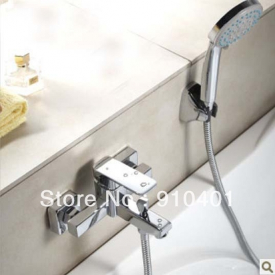 Wholesale And Retail Promotion Modern Chrome Brass Wall Mounted Bathroom Tub Faucet With Hand Shower Mixer Tap
