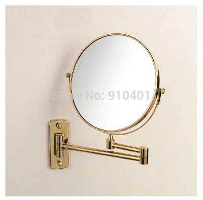 Wholesale And Retail Promotion Modern Golden Brass Foldable 8" Round Make Up Mirror Magnifying Cosmetic Mirror [Make-up mirror-3578|]