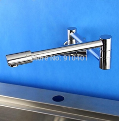Wholesale And Retail Promotion Modern Wall Mounted Chrome Brass Kitchen Faucet Foldable Vessel Sink Faucet Tap [Chrome Faucet-1053|]