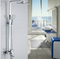 Wholesale And Retail Promotion Modern Wall Mounted Chrome Rain Shower Faucet Set Tub Mixer Tap With Hand Shower