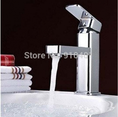 Wholesale And Retail Promotion NEW Deck Mounted Chrome Brass Bathroom Basin Faucet Single Handle Hole Mixer Tap