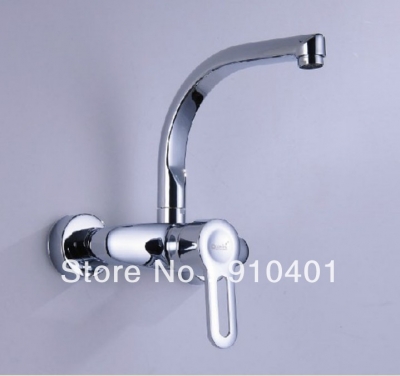 Wholesale And Retail Promotion NEW Wall Mounted Swivel Spout Kitchen Faucet Single Handle Sink Mixer Tap Chrome [Chrome Faucet-993|]