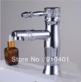 Wholesale And Retail Promotion Polished Chrome Brass Deck Mounted Flower Carved Bathroom Basin Faucet Mixer Tap