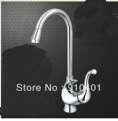Wholesale And Retail Promotion Polished Chrome Brass Kitchen Faucet Swivel Spout Sink Mixer Tap Single Handle [Chrome Faucet-899|]