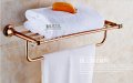 Wholesale And Retail Promotion Rose Golden Bathroom Shelf Towel Rack Holder Crystal Hangers W/ Towel Bar Holder