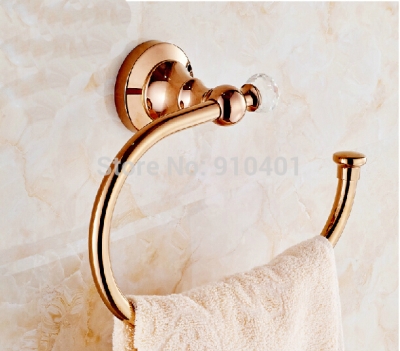 Wholesale And Retail Promotion Rose Golden Wall Mounted Towel Bar Holder Round Towel Rack Holder Wall Mounted