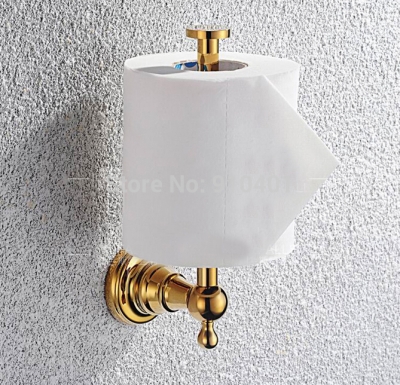 Wholesale And Retail Promotion Wall Mounted Golden Brass Wall Mounted Tissue Bar Holder Toilet Paper Holder [Toilet paper holder-4709|]