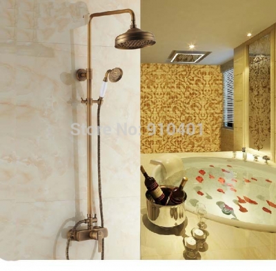 Wholesale And Retail Promotion Wall Mounted Shower Column Antique Brass Shower Single Handle Shower Mixer Tap