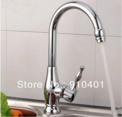 Wholesale And Retain Promotion Deck Mounted Kitchen Faucet Vessel Sink Mixer Tap Chrome Finish Single Handle