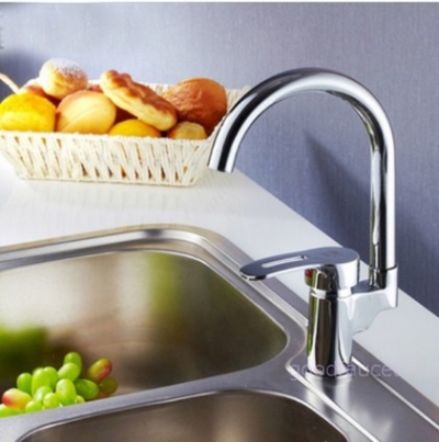 Wholesale and Retail NEW Promotion Modern Chrome Brass Single Handle Kitchen Mixer Tap Swivel Spout Sink Faucet