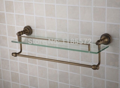free shipping hot selling glass towel shelf storage shelves bath towel shelf single tier shelf [brassbathroomsets-82|]