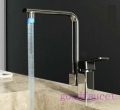 wholesale and retail polished copper led kitchen faucet swivel spout vessel sink mixer single handle kitchen mixer