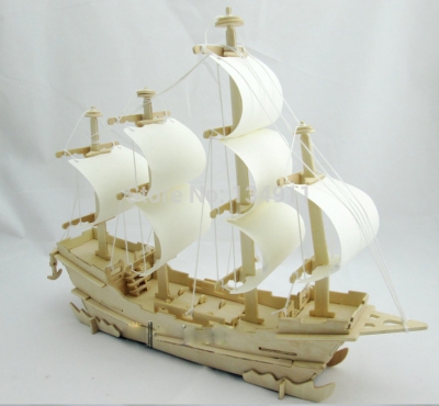 1 set DIY 3D Puzzle Ship Shape Model and Boats Children Educational Toy [3DPuzzle-4|]
