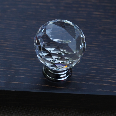 10pcs 30mm Clear Crystal glass Round Cabinet Knob Drawer Pull dresser Handle Kitchen Door Wardrobe Hardware
