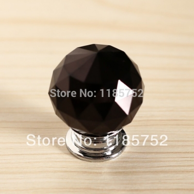 40mm Brand New Sparkle Black Glass Crystal Cabinet Pull Drawer Handle Kitchen Door Wardrobe Cupboard Knob Free Shipping [Knobs-19|]