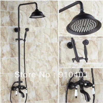 Wholdsale And Retail Promotion Oil Rubbed Bronze Rain Shower Faucet Set Dual Ceramic Handles Overhead Shower [Oil Rubbed Bronze Shower-3860|]