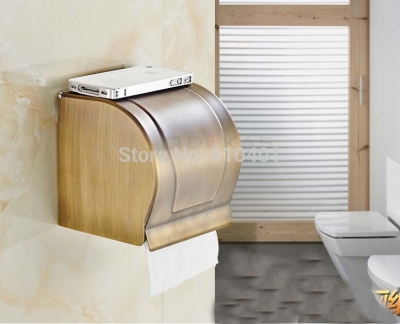 Wholesale And Retail NEW Bathroom Paper Box Antique Brass Toilet Paper Holder Tissue Box Wall Mounted [Toilet paper holder-4704|]