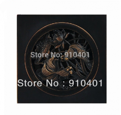 Wholesale And Retail Promotiom Oil Rubbed Bronze Double Fishes Art Bath Shower Floor Drain Washer Waste Drain