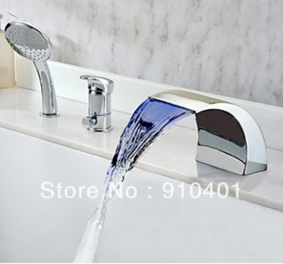 Wholesale And Retail Promotion LED Chrome brass bathroom shower tub faucet sink mixer tap with handheld shower