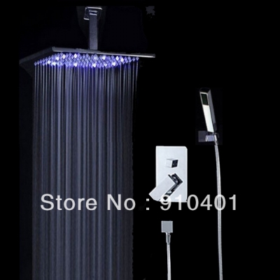 Wholesale And Retail Promotion LED Color Changing 8 Inches Shower Faucet Set Bathtub Mixer Tap With Hand Shower