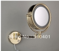 Wholesale And Retail Promotion LED Golden Wall Mounted Bathroom Dual Side Magnifying Makeup Mirror Fold Mirror