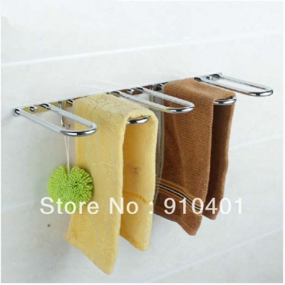 Wholesale And Retail Promotion Luxury 24" Chrome Brass Towel Rack Holder With Towel Clothes Hook Bathroom Shelf [Towel bar ring shelf-4989|]