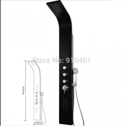 Wholesale And Retail Promotion Luxury Black Art Rain Shower Column Wall Mounted Body Jets Shower Panel Mixer