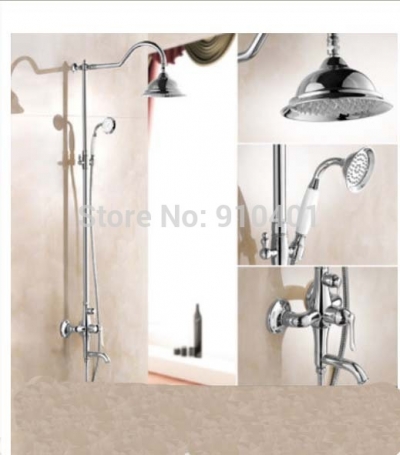 Wholesale And Retail Promotion Luxury Chrome Brass Rain Shower Faucet Single Handle Tub Mixer Tap Hand Shower [Chrome Shower-2060|]