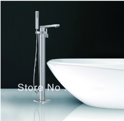 Wholesale And Retail Promotion Luxury Floor Mounted Free Standing Square Tub Faucet Swivel Spout Shower Mixer [Floor Mounted Faucet-2685|]