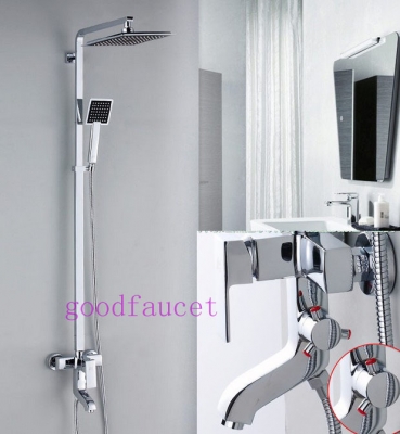 Wholesale And Retail Promotion Modern Polished Chrome Brass 8" Rain Wall Mounted Shower Faucet Tub Mixer Tap