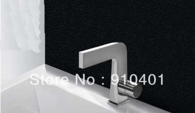 Wholesale And Retail Promotion NEW Chrome Brass Deck Mounted Bathroom Basin Faucet Single Lever Sink Mixer Tap [Chrome Faucet-1307|]