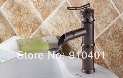 Wholesale And Retail Promotion NEW Oil Rubbed Bronze Deck Mounted Waterfall Single Handle Basin Sink Mixer Tap [Oil Rubbed Bronze Faucet-3681|]