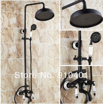 Wholesale And Retail Promotion Oil Rubbed Bronze Ceramic Style Bath Rain Shower Tub Mixer Tap Dual Handle Tap
